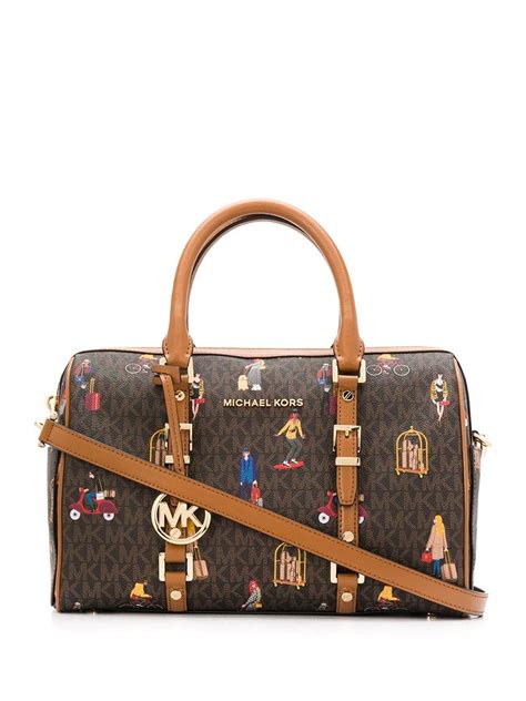 michael kors large bedford satchel luggage|Michael Kors Bedford Travel Extra Large Duffle Bag Brown/Acorn .